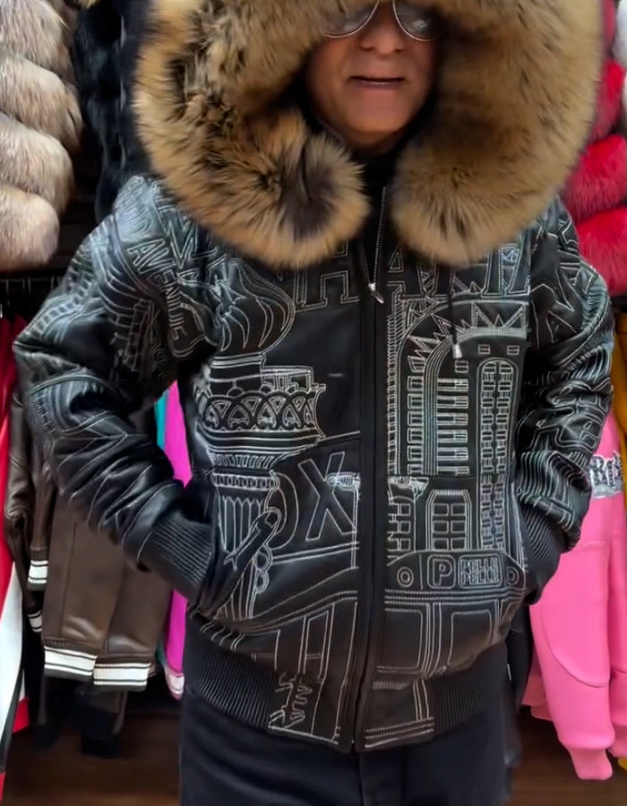 Embroidered With Hood Loose Jacket