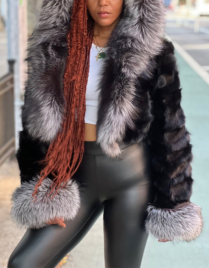 Soft Furry Hooded Coat