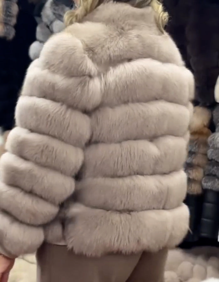 Beige Casual Comfy Coat