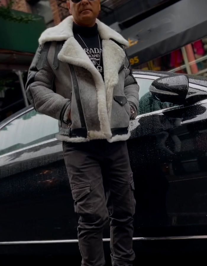 Gray Warm Lapel Collar Coat