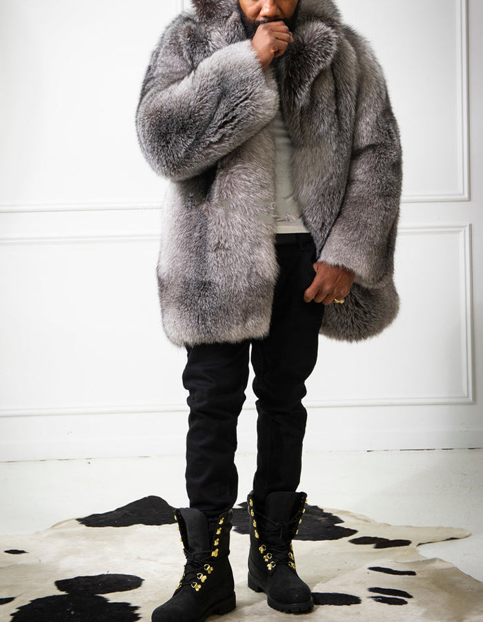 Gray Fur Warm Coat