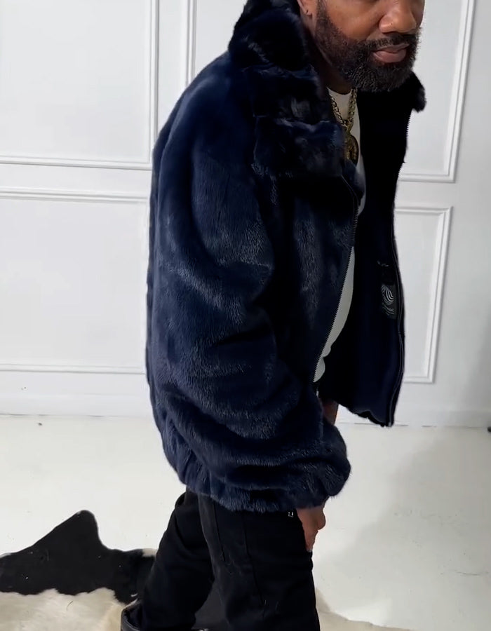 Blue Suede Short Jacket