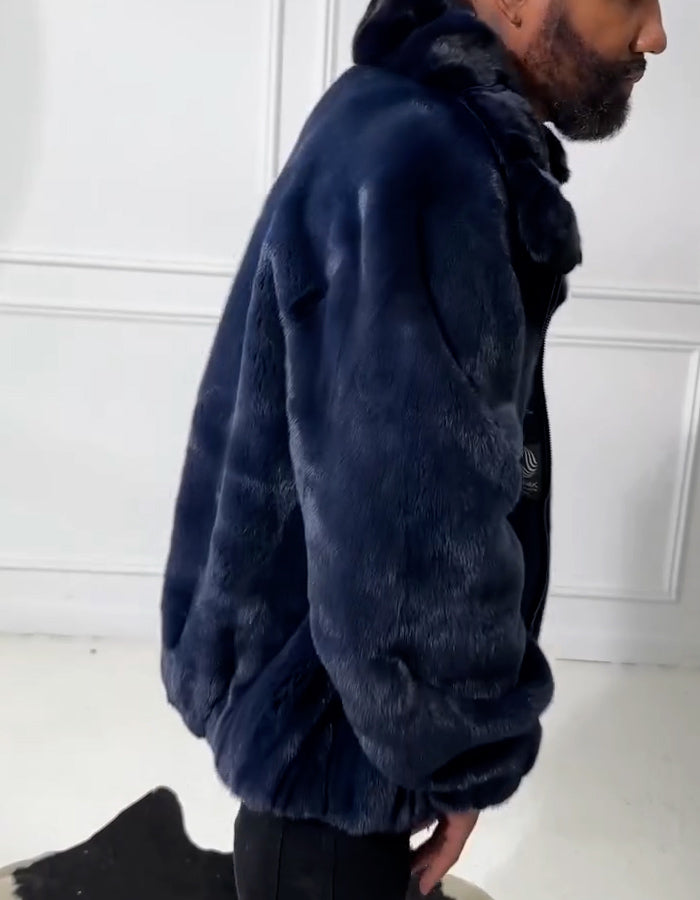 Blue Suede Short Jacket