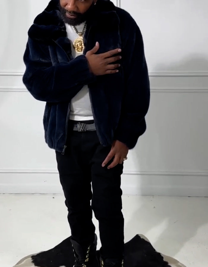 Blue Suede Short Jacket
