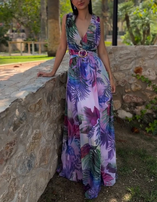 Purple Slit Dress