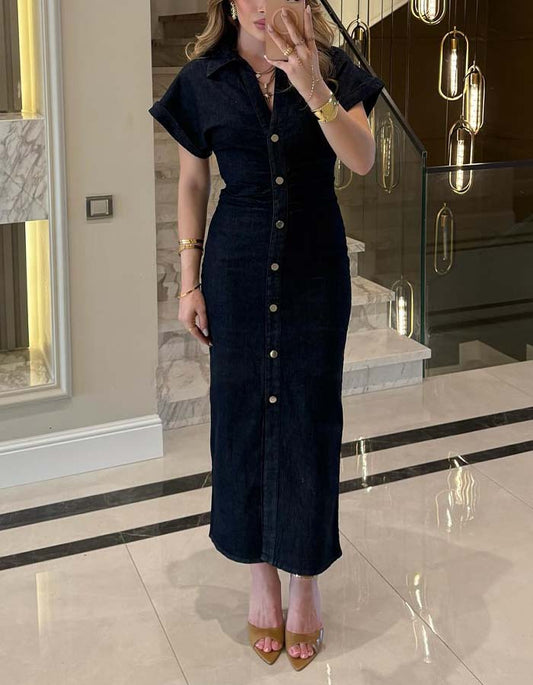 Black Button Dress