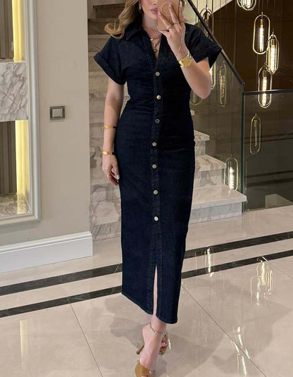 Black Button Dress