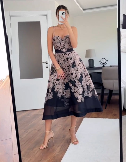 Flower Print Strap Dress