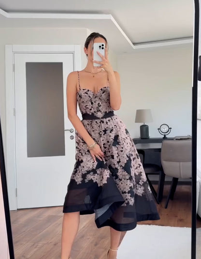 Flower Print Strap Dress