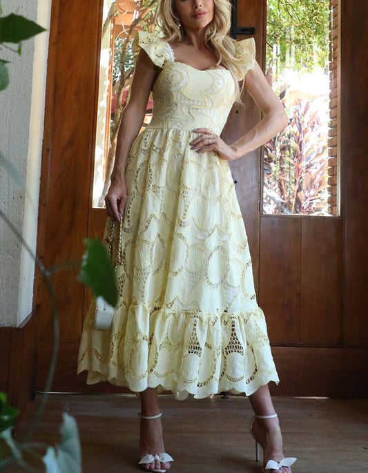 Cream Casual Dress