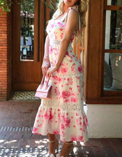 Pink Adjustable Strap Dress