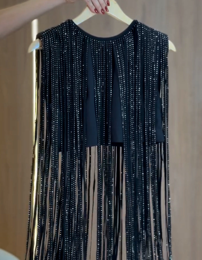 Fringe Leather Mini Dress