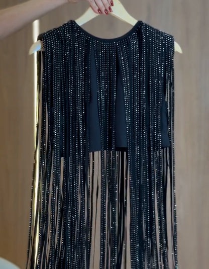 Fringe Leather Mini Dress