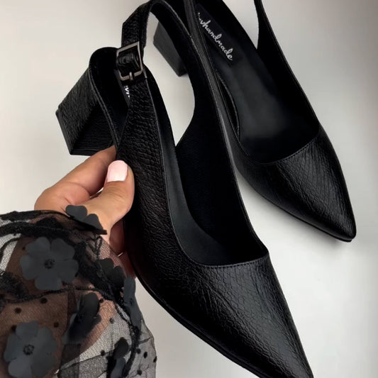 Black Buckle Sandals