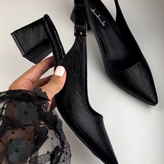 Black Buckle Sandals