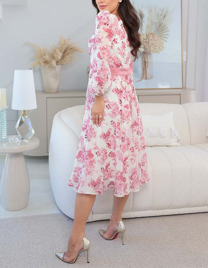 Floral With Belt Dress