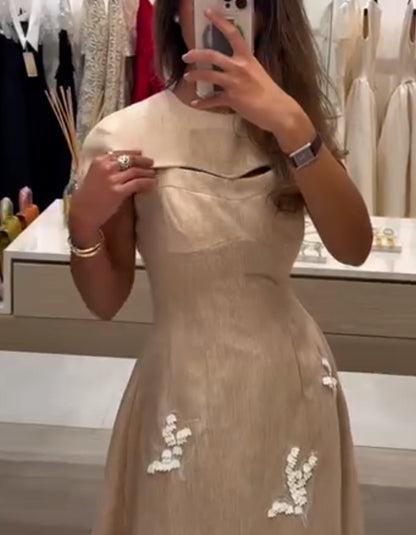 Beige Unique Dress