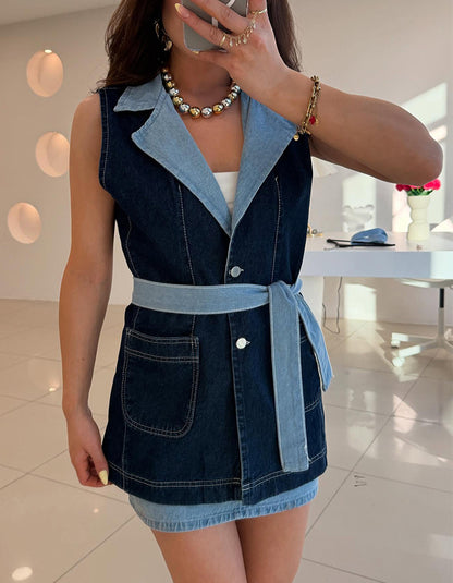 Denim Sleeveless Jacket