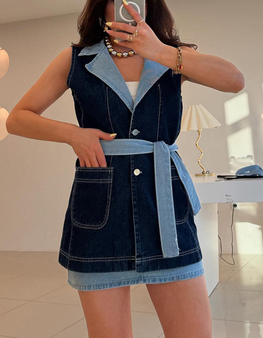 Denim Sleeveless Jacket