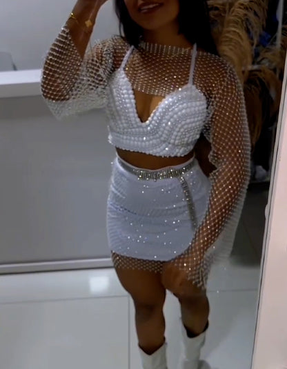 White Sexy Mini Suits