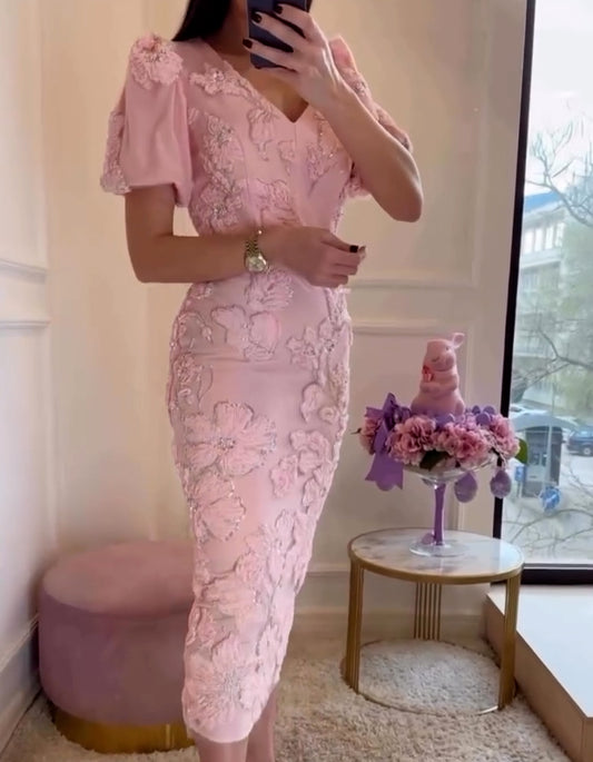 Pink Embroidered Dress