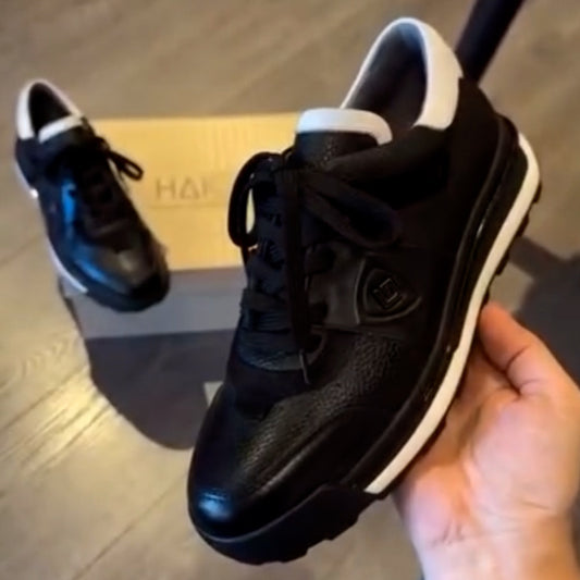 Black Leather Sneakers