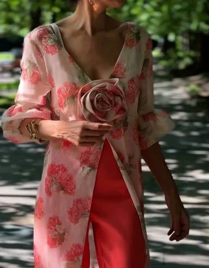 Flower Long Coat