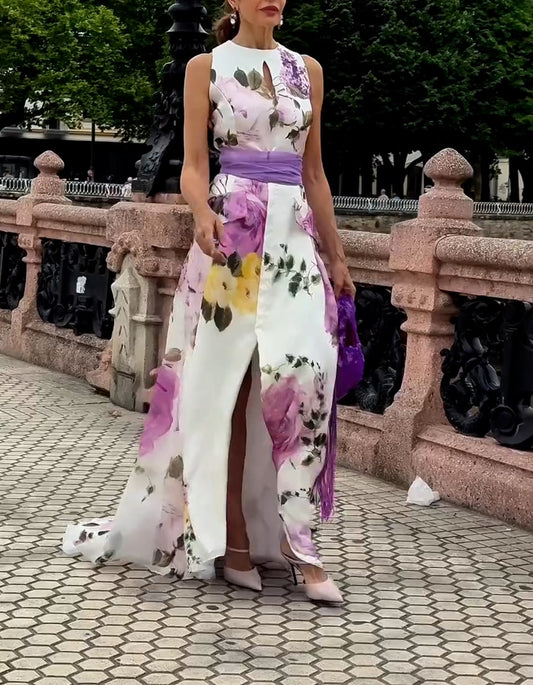 Flower Print Sleeveless Dress