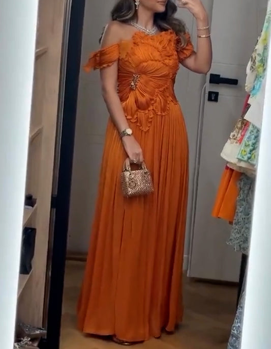 Orange Casual Dress