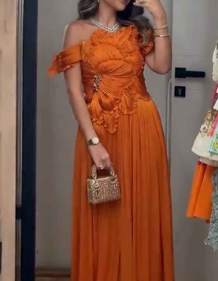 Orange Casual Dress
