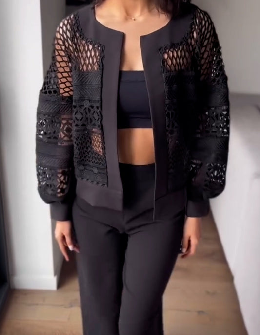 Black Mesh Coat