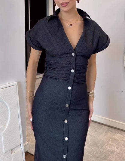 Button Slim Dress