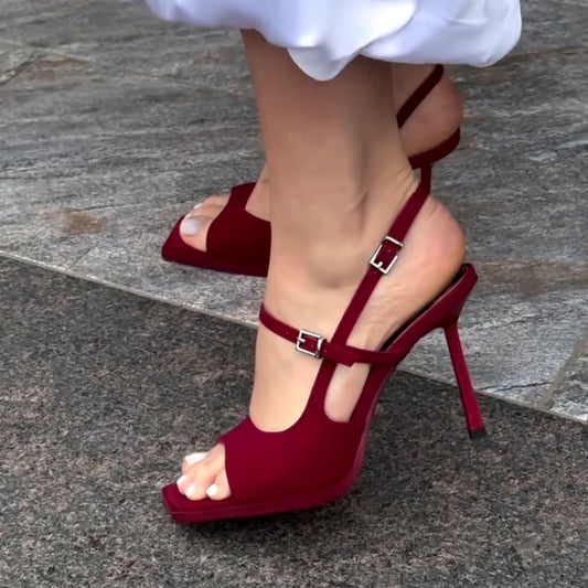 Red High-Heel Sandals