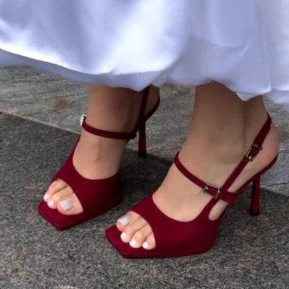 Red High-Heel Sandals