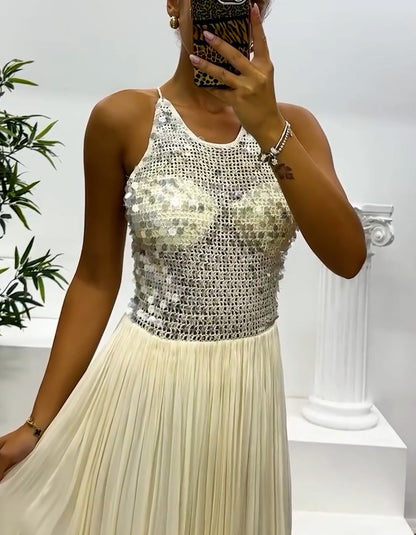 White Sequins Dress