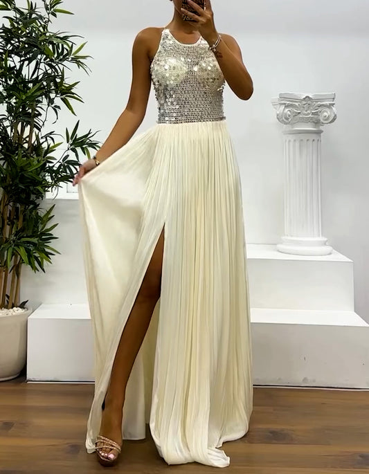 White Sequins Dress