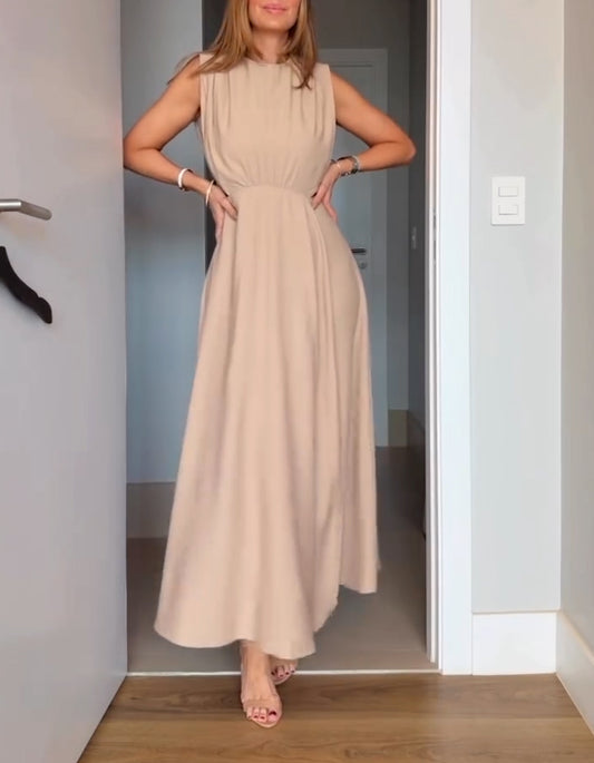 Khaki Sleeveless Dress