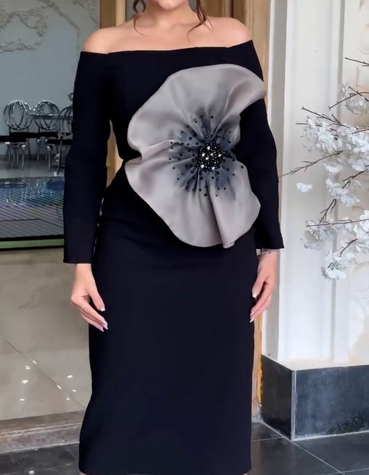 3D-Floral Casual Dress