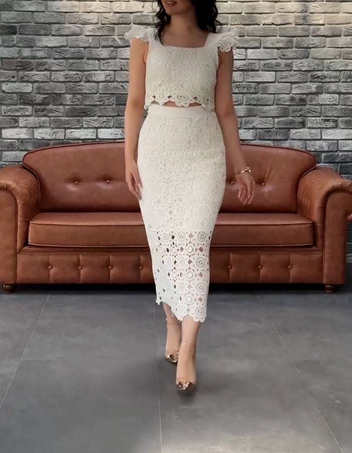 White Two-Piece Slim Dress