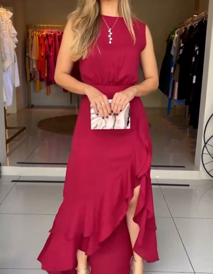 Solid Color Casual Dress