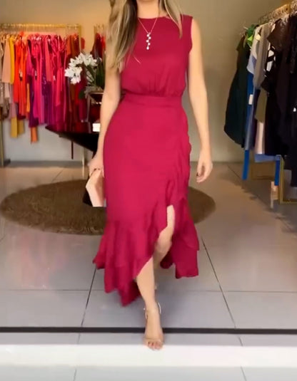 Solid Color Casual Dress