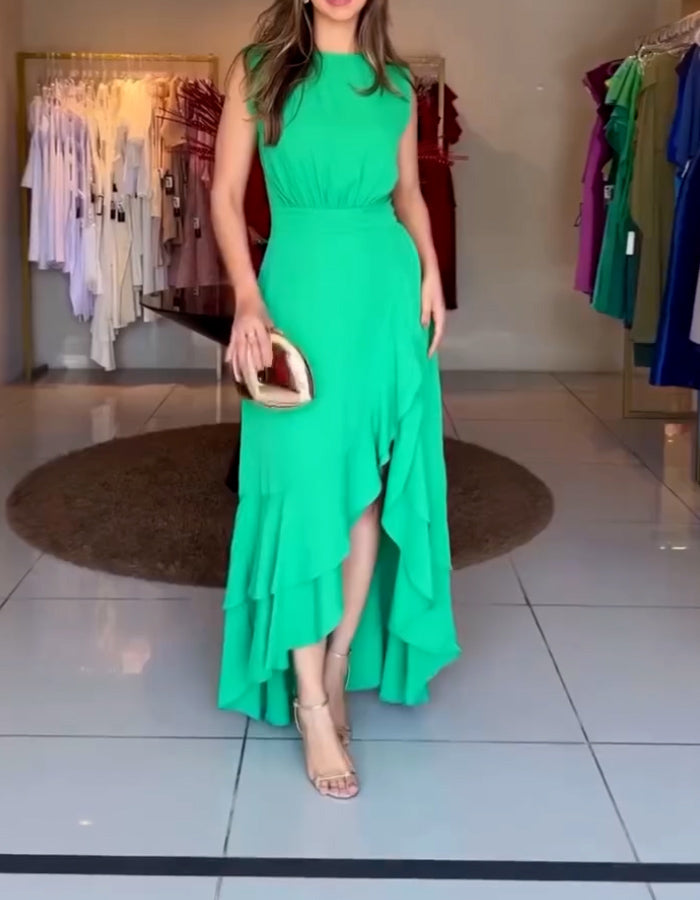 Solid Color Casual Dress