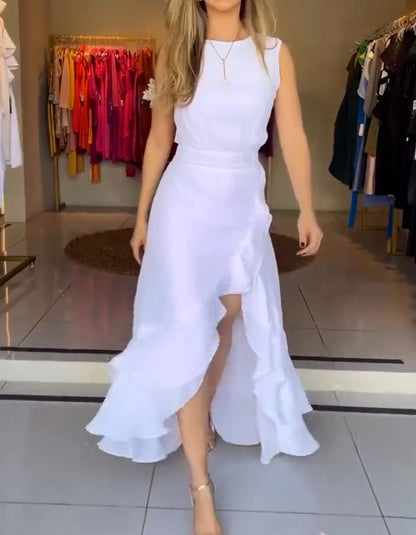Solid Color Casual Dress