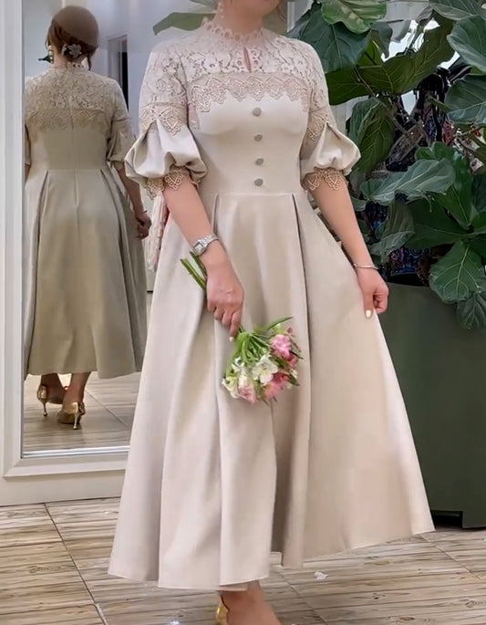 Beige Casual Dress