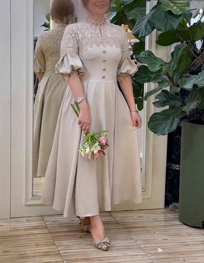 Beige Casual Dress