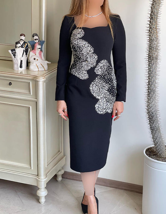 Black Rhinestone Dress