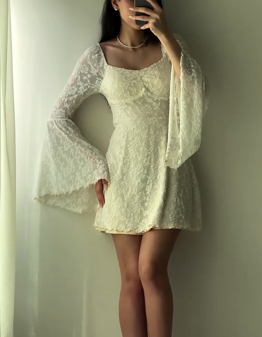 Lace Bell-Sleeve Dress