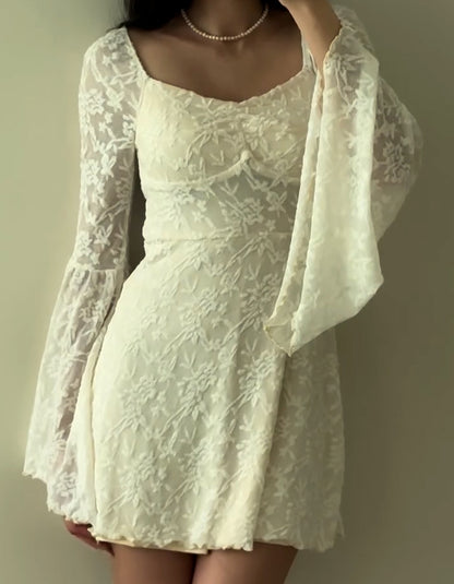 Lace Bell-Sleeve Dress