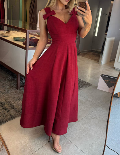 Red Double Bow Dress