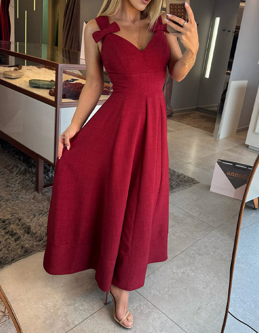 Red Double Bow Dress